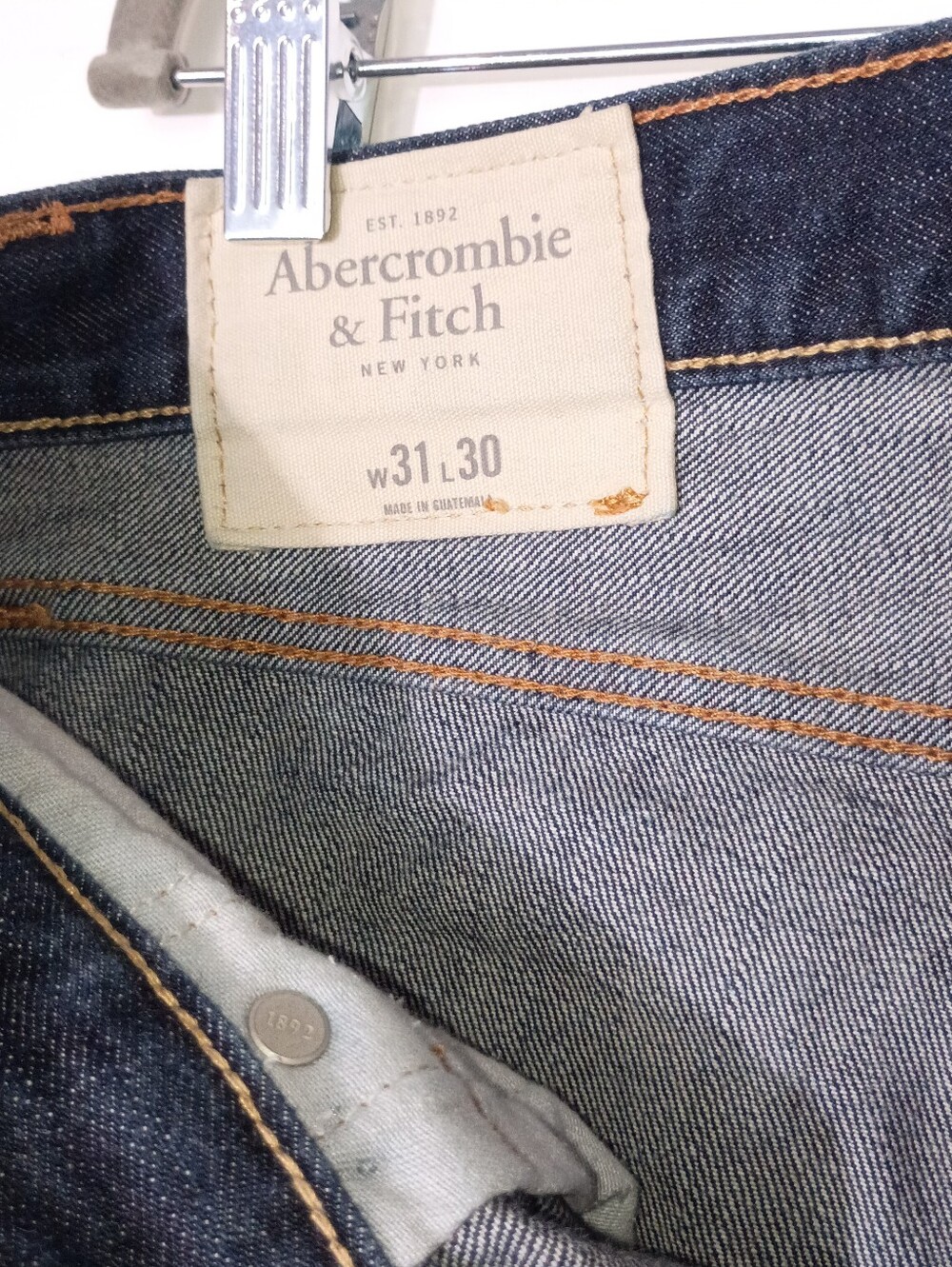 Abercrombie & Fitch The A&F Skinny Jeans Size 31x30 Dark Wash Denim Button image 5